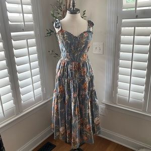 Christy Lynn Mia Dress - Blue Brocade size M